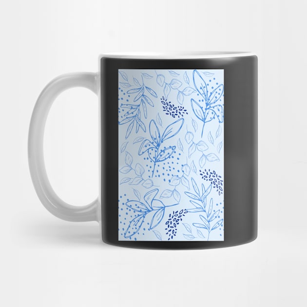 Light Blue leaves pattern by PedaDesign